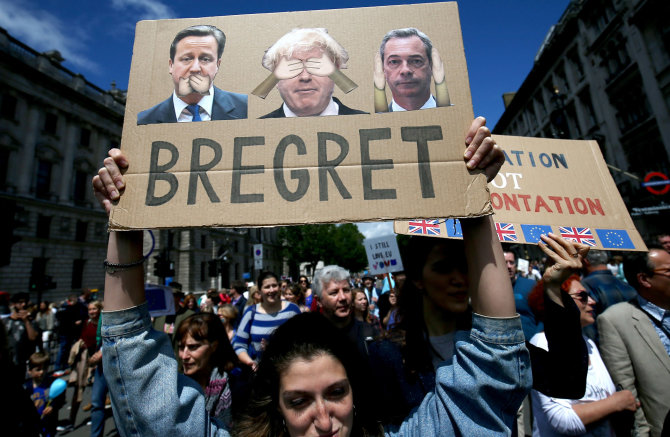 „Reuters“/„Scanpix“ nuotr./Demonstracija Londone