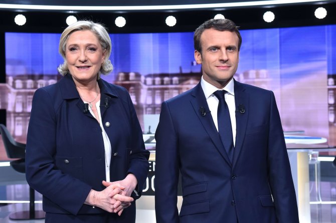 SIPA/Marine Le Pen ir Emmanuelis Macronas debatuose