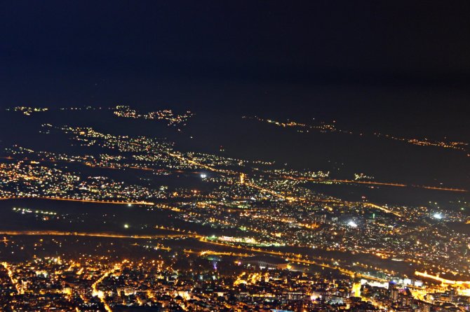 Asmeninės nuotr./Naktinė Skopjė panorama