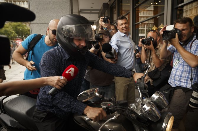 „Scanpix“/AP nuotr./Graikijos finansų ministras Janis Varufakis