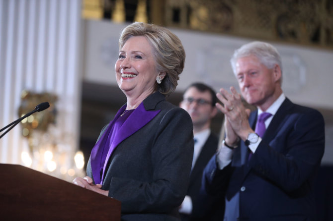 „Scanpix“/AP nuotr./Hillary Clinton pralaimėjimo kalba Niujorke