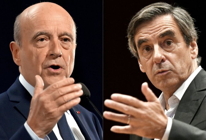 AFP/„Scanpix“ nuotr./Allainas Juppe ir Francois Fillonas