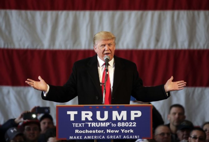 „Scanpix“/AP nuotr./Donaldo Trumpo agitacinis renginys Niujorke