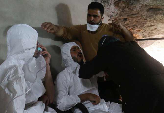 „Reuters“/„Scanpix“ nuotr./Cheminio ginklo ataka Sirijoje