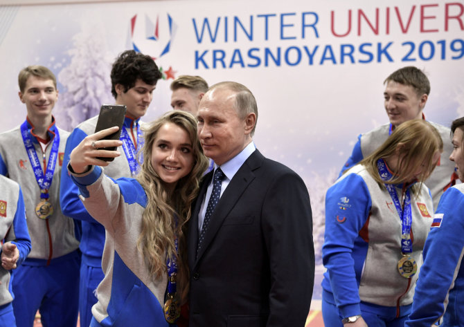 „Reuters“/„Scanpix“ nuotr./Vladimiras Putinas vieši Krasnojarske