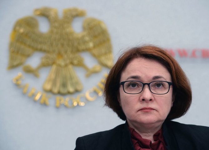 Scanpix/Sputnik nuotr./Rusijos centrinio banko vadovė Elvira Nabiulina