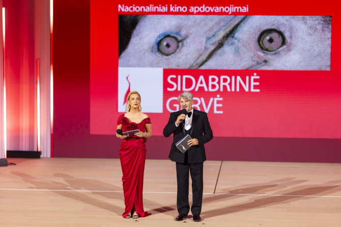 Irmanto Gelūno / BNS nuotr./Nacionalinių kino apdovanojimų „Sidabrinė gervė 2024“ ceremonija