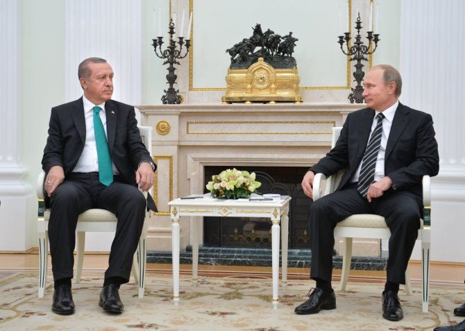 „Scanpix“/„RIA Novosti“ nuotr./Recepas Tayyipas Erdoganas ir Vladimiras Putinas
