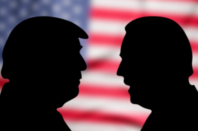 „Shutterstock“/Donaldas Trumpas ir Joe Bidenas
