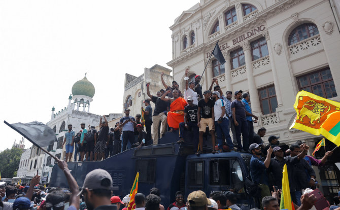 „Reuters“/„Scanpix“ nuotr./Protestai Šri Lankoje