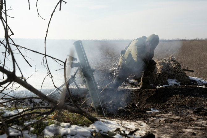 „Reuters“/„Scanpix“/Ukrainos karys pozicijose prie Vuhledaro
