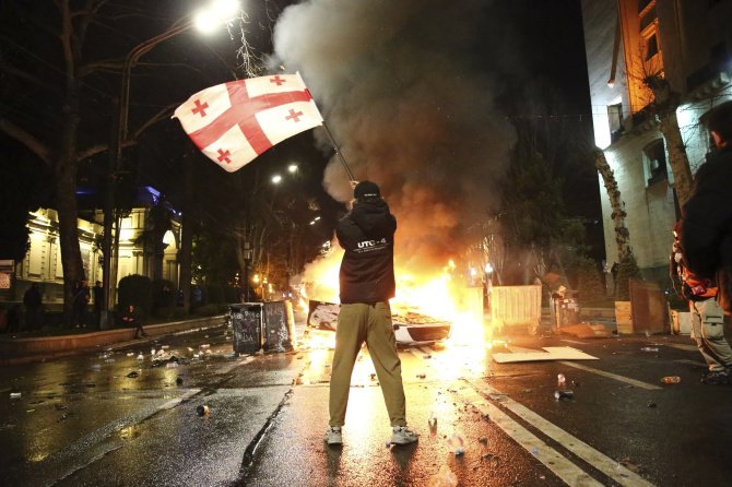 AP/„Scanpix“ nuotr./Protestas Sakartvele