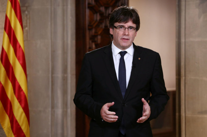 „Reuters“/„Scanpix“ nuotr./Katalonijos lyderis Carlesas Puigdemontas