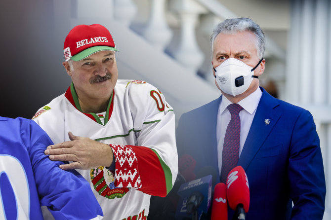 „Scanpix“/AP ir 15min nuotr./Gitanas Nausėda ir Aliaksandras Lukašenka