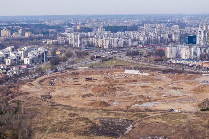 Irmanto Gelūno / BNS nuotr./Nacionalinio stadiono statybų aikštelė