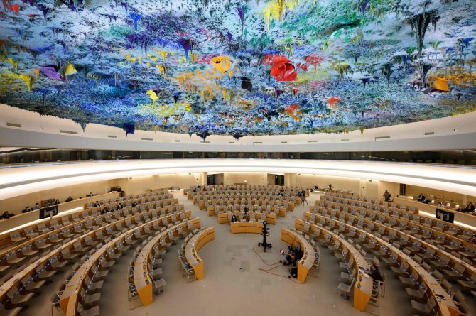 AFP/„Scanpix“ nuotr./JT Žmogaus teisių tarybos būstinė Ženevoje