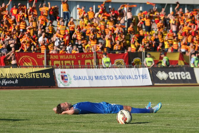 Alvydo Januševičiaus nuotr./Baltstogės „Jagiellonia“ nugalėjo Pakruojo „Kruoją“ – 0:1