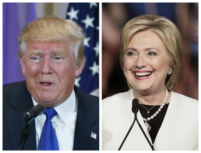„Reuters“/„Scanpix“ nuotr./Donaldas Trumpas ir Hillary Clinton