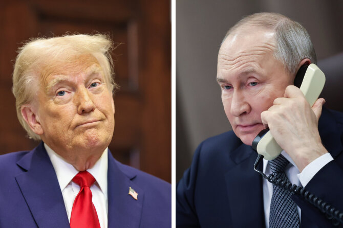 15min koliažas/Donaldas Trumpas ir Vladimiras Putinas