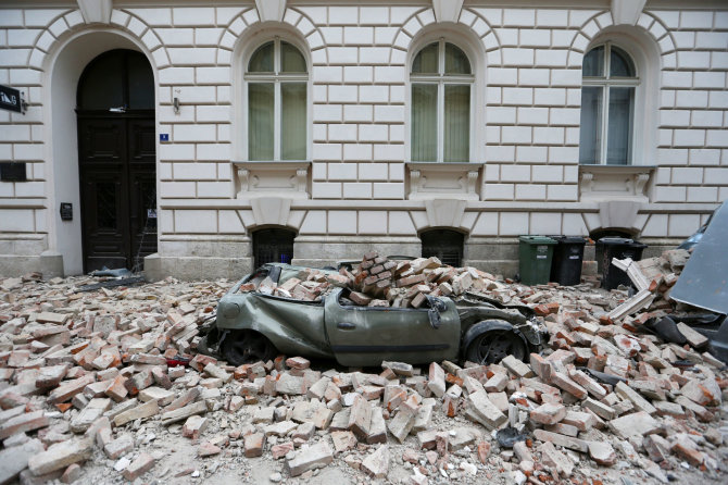 „Reuters“/„Scanpix“ nuotr./Žemės drebėjimo padariniai Zagrebe