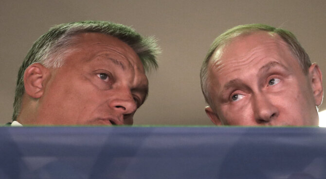 AP/ „Scanpix“/Viktoras Orbanas, Vladimiras Putinas
