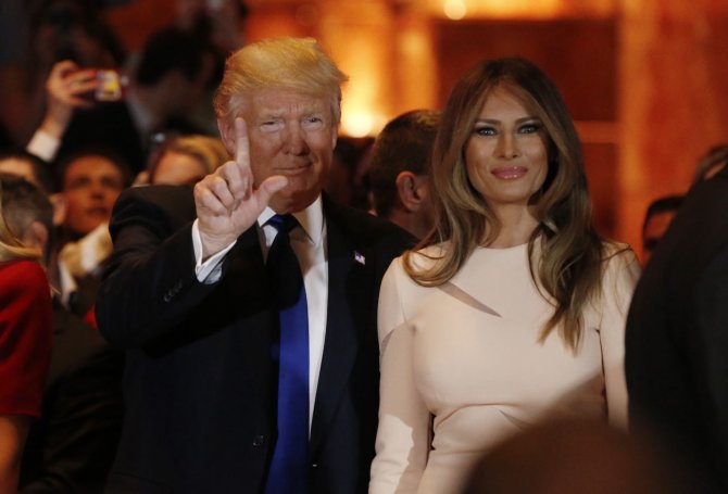 „Reuters“/„Scanpix“ nuotr./Donaldas Trumpas ir Melania Trump (2016 m.)
