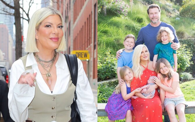Vida press ir soc. tinklų nuotr./Tori Spelling su šeima