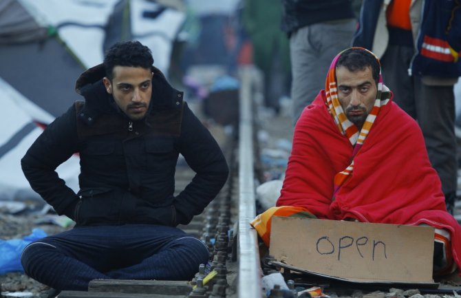 „Reuters“/„Scanpix“ nuotr./Makedonijoje sulaikyti migrantai, kurie nėra karo pabėgėliai