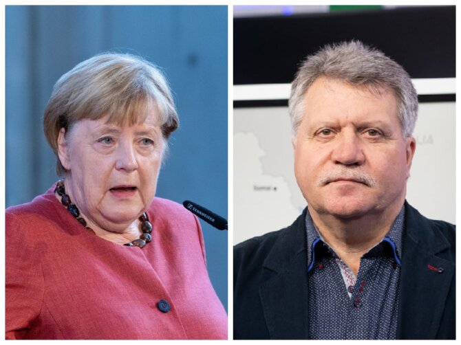 15min fotomontažas/Agnela Merkel ir J.V.Žukas