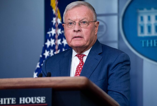 JAV prezidento Donaldo Trumpo pasiuntinys Ukrainai ir Rusijai Keithas Kelloggas / SAUL LOEB / AFP