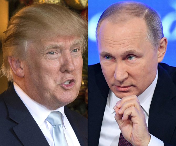 AFP/„Scanpix“ nuotr./D.Trumpas ir V.Putinas.