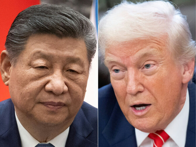 Xi Jinpingas ir Donaldas Trumpas / JESSICA LEE SAUL LOEB / AFP