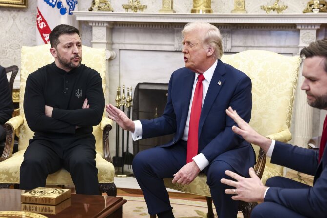 SIPA/„Scanpix“/Volodymyras Zelenskis, Donaldas Trumpas, J.D.Vance'as