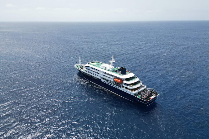 Kruizinis laivas „MV Hondius“ / AFP