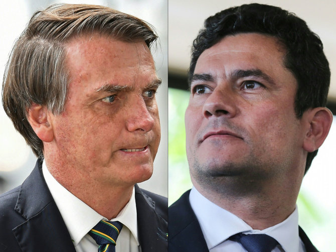 AFP/„Scanpix“ nuotr./Jairas Bolsonaro ir Sergio Moro