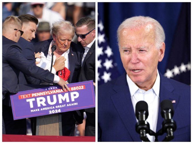 15min fotomontažas/Donaldas Trumpas ir Joe Bidenas