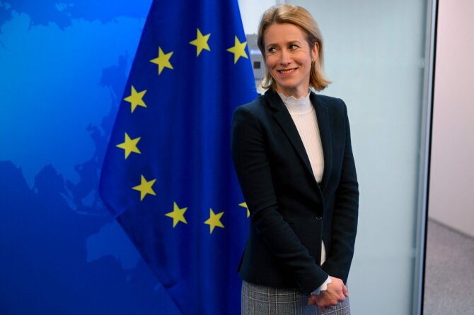 Europos Sąjungos (ES) užsienio politikos vadovė Kaja Kallas / NICOLAS TUCAT / AFP