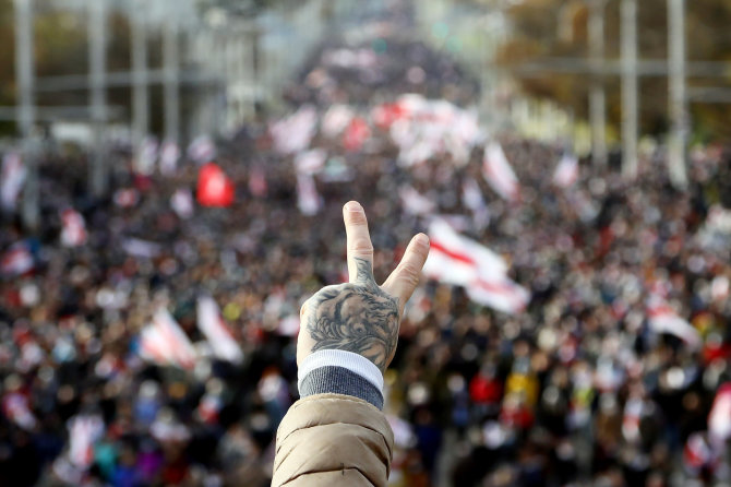 „Scanpix“ nuotr./Protestai Baltarusijoje