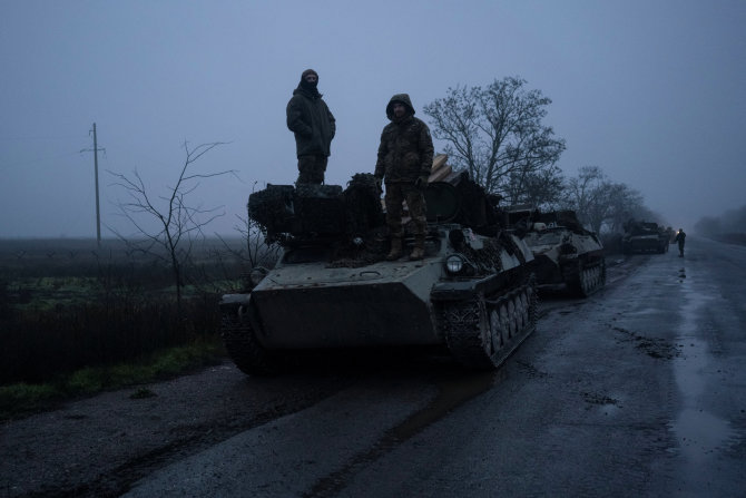 „Reuters“/„Scanpix“ nuotr./Ukrainos kariai Chersono srityje