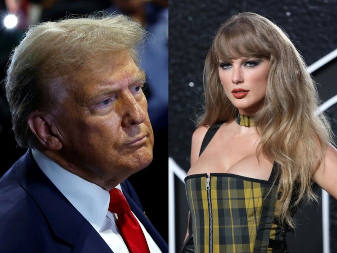 AFP ir Vida Press nuotr./Donaldas Trumpas, Taylor Swift