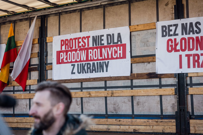 Skirmantas Lisauskas/ BNS nuotr./Lenkijos ūkininkų protestas