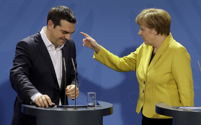 „Scanpix“/AP nuotr./Aleksis Cipras ir Angela Merkel