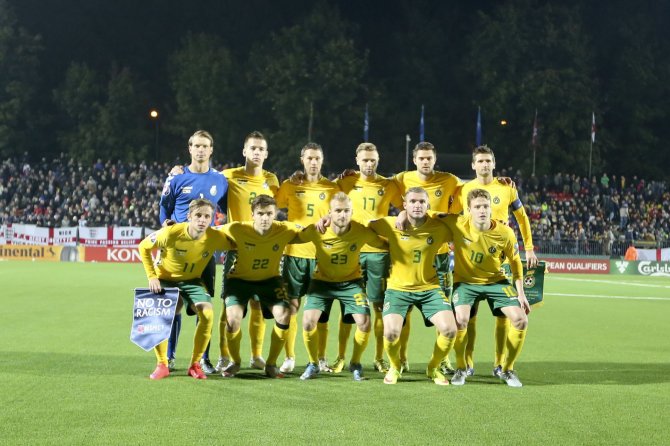 Irmanto Gelūno/15min.lt nuotr./Lietuvos futbolo rinktinė