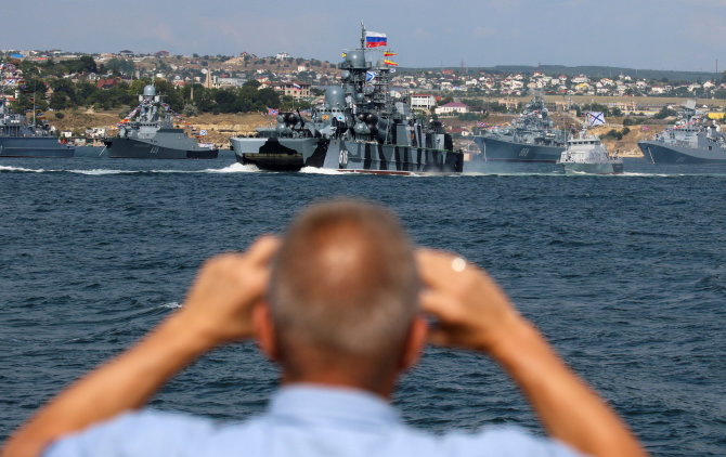 „Reuters“/„Scanpix“ nuotr./Rusijos Juodosios jūros karinis laivynas Sevastopolyje