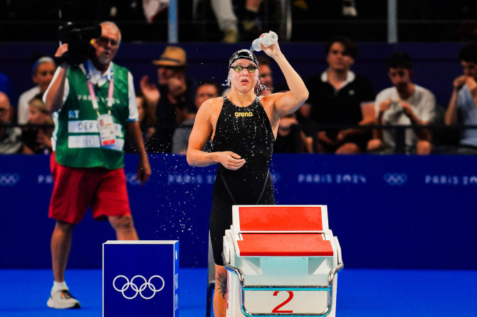 Kipro Štreimikio nuotr./Rūta Meilutytė Paryžiaus olimpinių žaidynių pusfinalyje