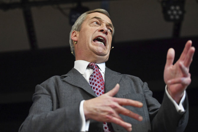 „Scanpix“/AP nuotr./Nigelas Farage'as