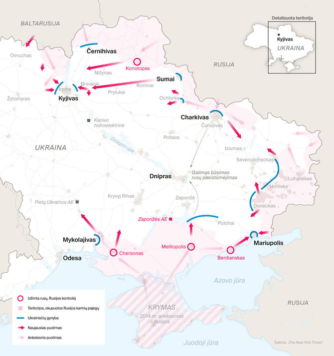 Rusijos puolimas rytų ir pietų Ukrainoje