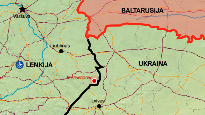 Sprogimas Lenkijos pasienyje. 15min žemėlapis