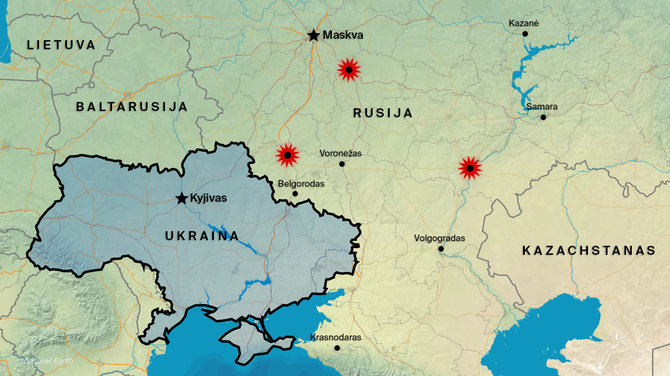 Ukrainiečių atakos Rusijoje