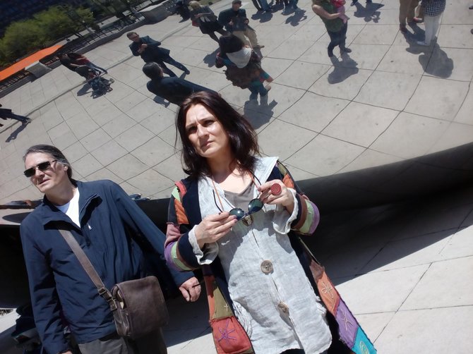Asmeninio archyvo nuotr./Neda Malūnavičiūtė ir Olegas Ditkovskis, kelionė į Ameriką, Čikaga 2017 m.